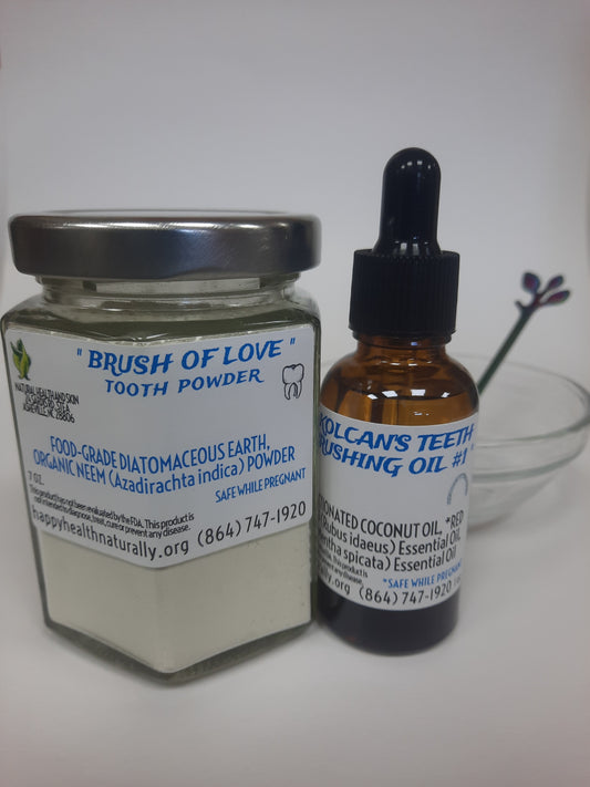 " BRUSH OF LOVE " TOOTH POWDER / BRUSHING OIL #1 KIT