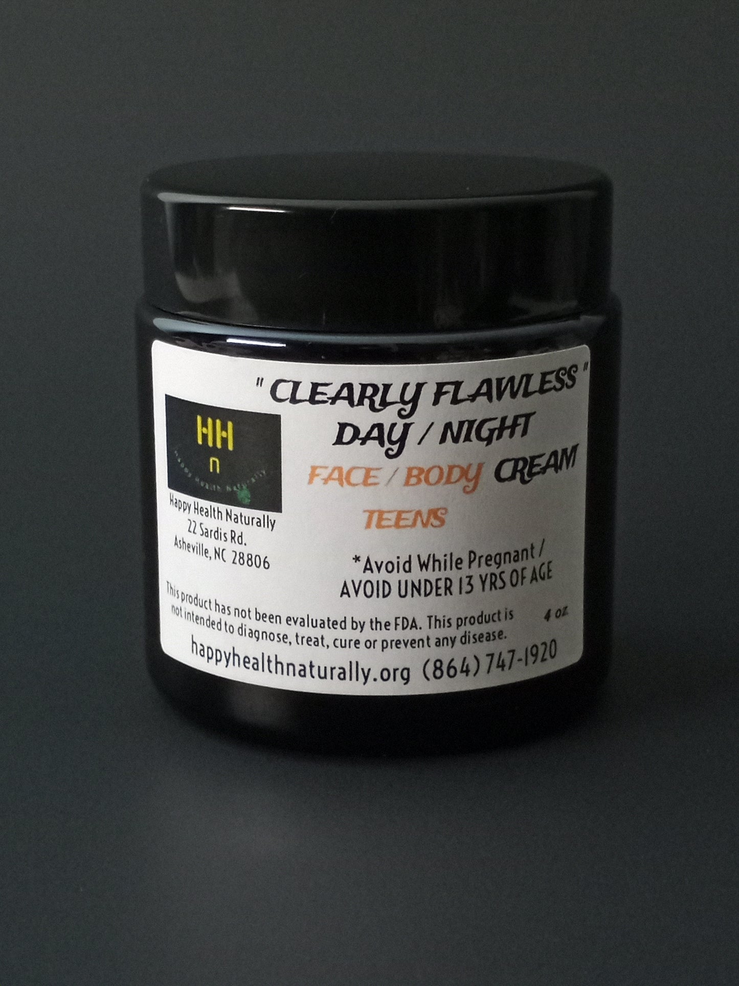 " CLEARLY FLAWLESS " DAY / NIGHT -FACE / BODY CREAM FOR TEENS 4 OZ.